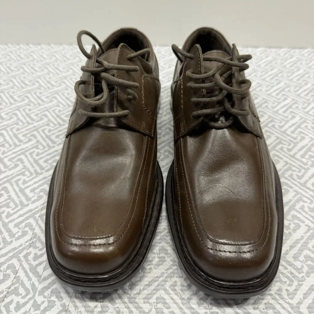 Ara Men Gero Brown Leather Derby Dress Shoes US 8 M Apron Toe Oxford Macchiato